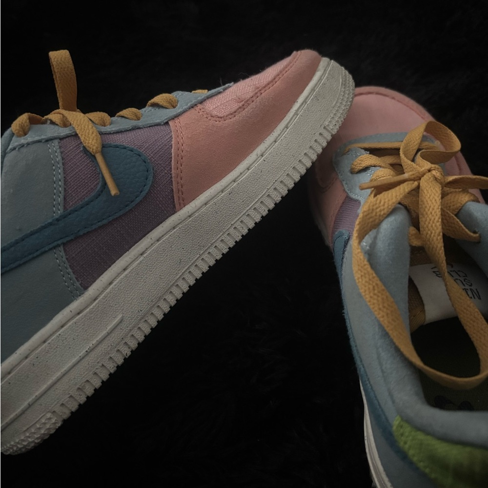 Colorful Air Force 1s with Yellow Laces